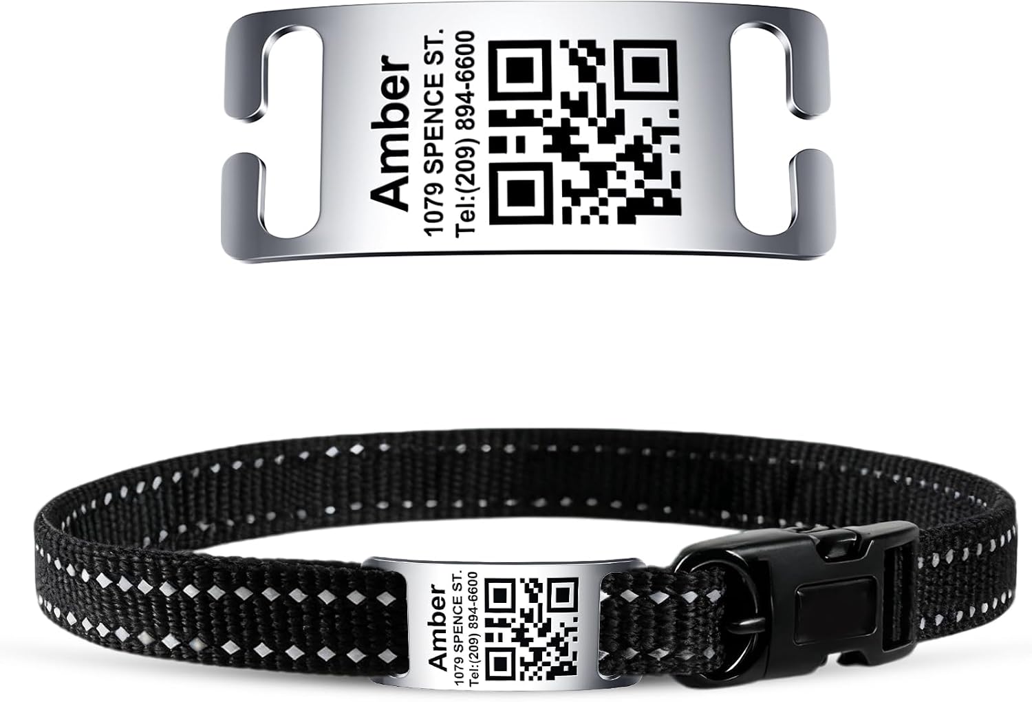 TechMark Dog Tags Personalized for Pets Custom ID Laser Deep Engraving Stainless Steel Ultra Durable, Polished Curved Rectangular Arch, Text ONLY for 3/8" Collars - Image 13