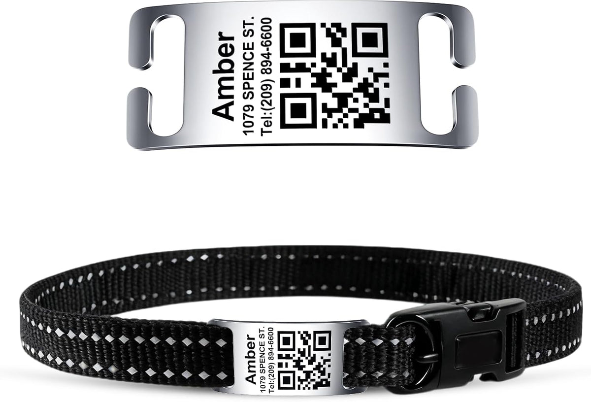 TechMark Dog Tags Personalized for Pets Custom ID Laser Deep Engraving Stainless Steel Ultra Durable, Polished Curved Rectangular Arch, Text ONLY for 1" Collars - Image 13