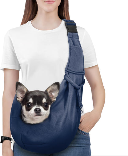 Pawaboo Small Dog Sling Carrier, Reversible Hands Free Dog Sling Carriers for Small Dogs and Cats, Puppy Slings Carrier with Safety Harness, Puppy Essentials, Black - Image 14