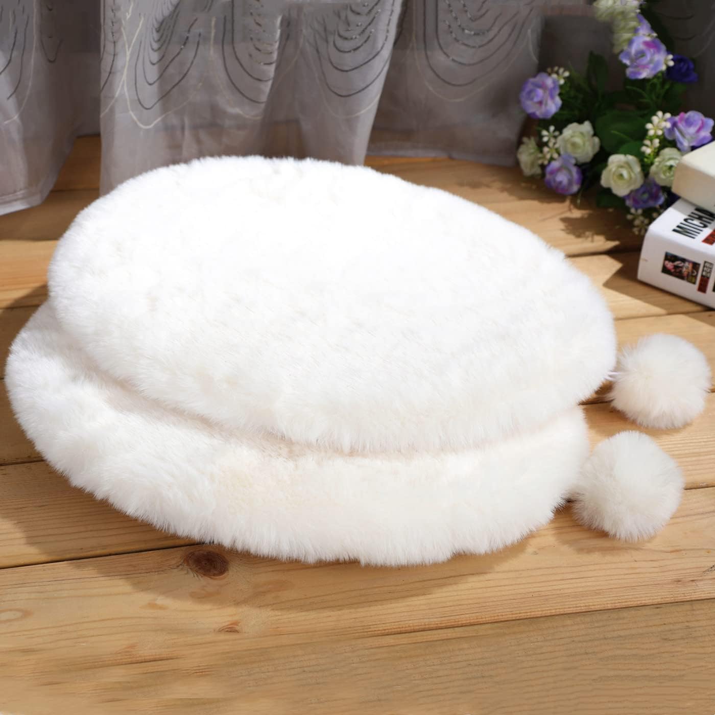 SHENGOCASE 2-Pack 14" Round Faux Rabbit Fur Cat Dog Bed Cushion Pad Mat, Cat Tree Tower Replacement Cushion Pad for Window Perch Carrier House Cage Crate Kennel Furniture - Image 11