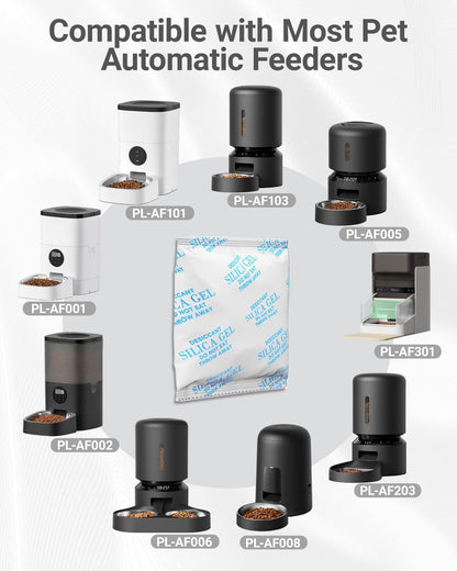 Sixteen pack of replacement desiccant bags for automatic feeders