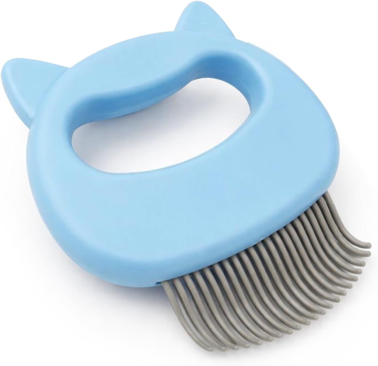 Gmlawsc Original Cat Face Pet Hair Removal Massage Shell Comb blue front view