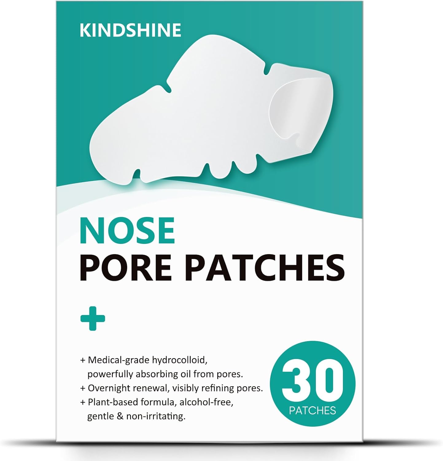 Kindshine nose pore patches 30 count pack front view