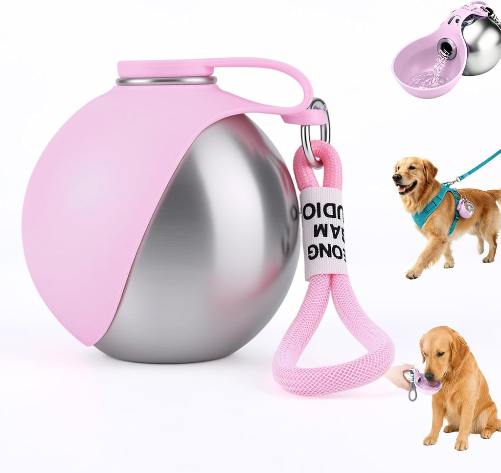 Super Design blue 2 in 1 travel water bottle for small dogs outdoor use