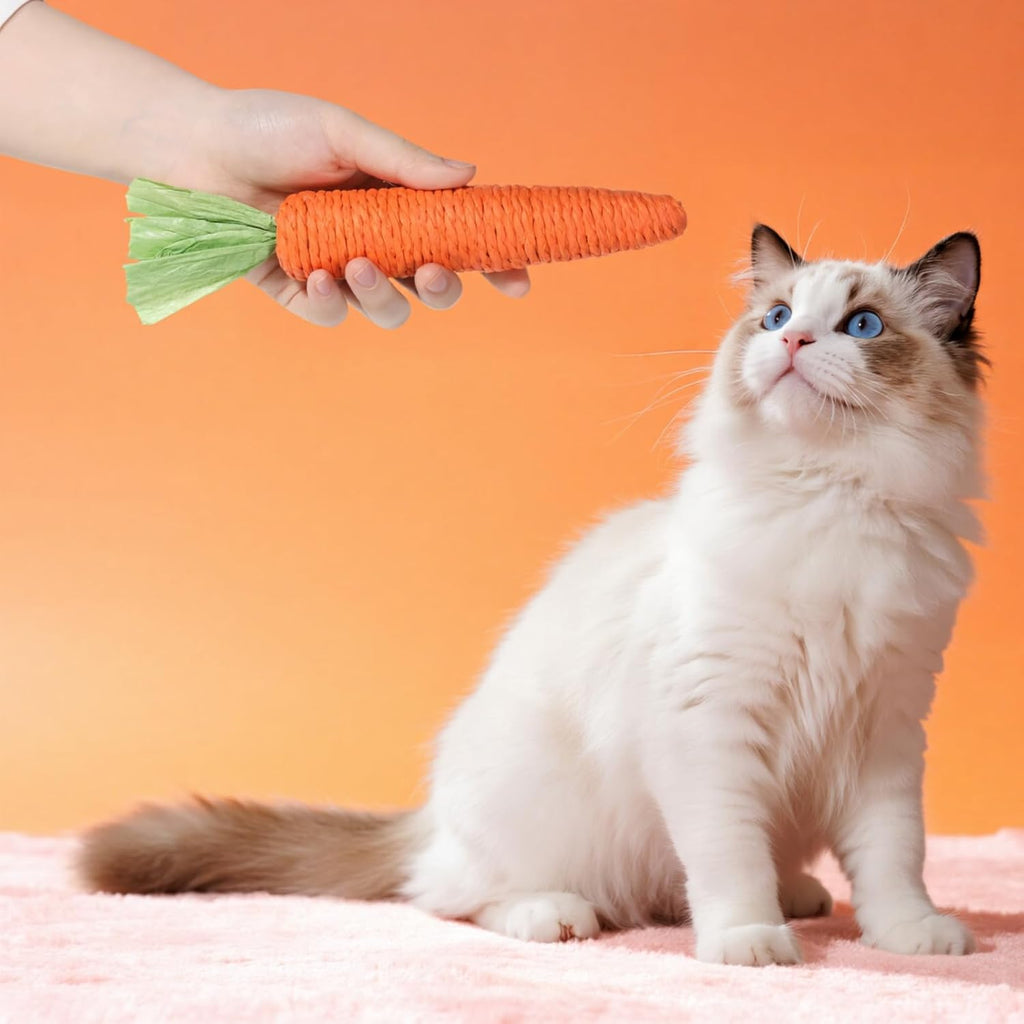 Zyghjort sisal cat teething toy being held to show fifteen centimeter size