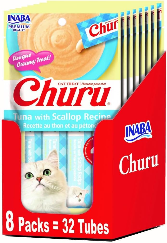 INABA Churu Lickable Pure Natural Cat Treats - Tuna Recipe (4 Servings per Package, 8 Packages) (32 Tubes) - Image 12