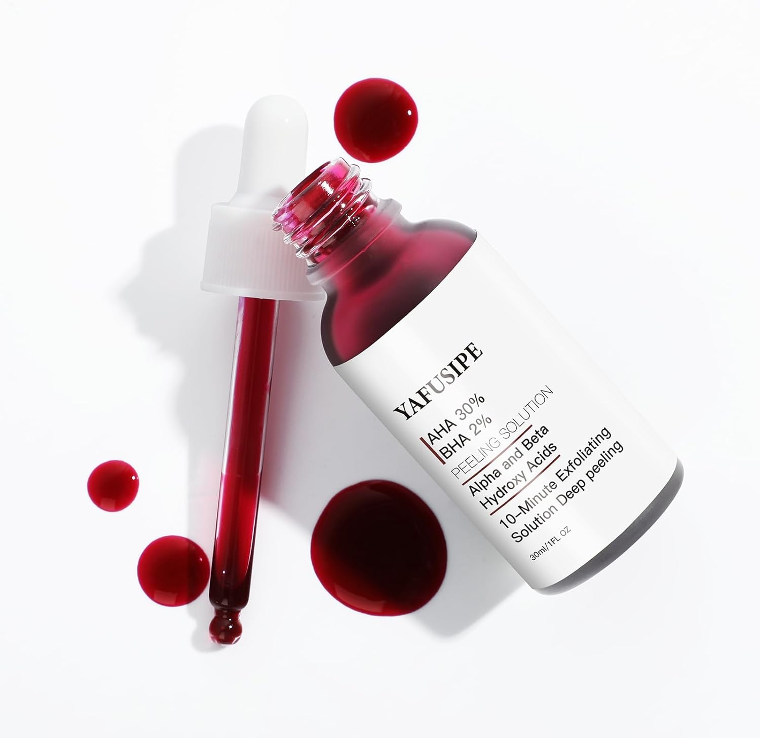 The Ordinary AHA 30% + BHA 2% Peeling Solution front view bottle of authentic chemical exfoliant facial mask.