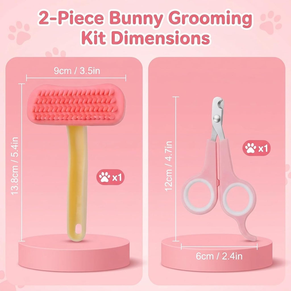 Yuanan small animal grooming kit with silicone massage comb and pet nail clipper