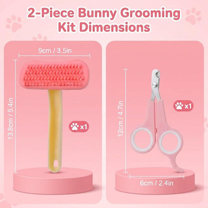Yuanan small animal grooming kit with silicone massage comb and pet nail clipper