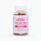 Snana Oh My Glow hair skin and nails gummies front view bottle with retail label