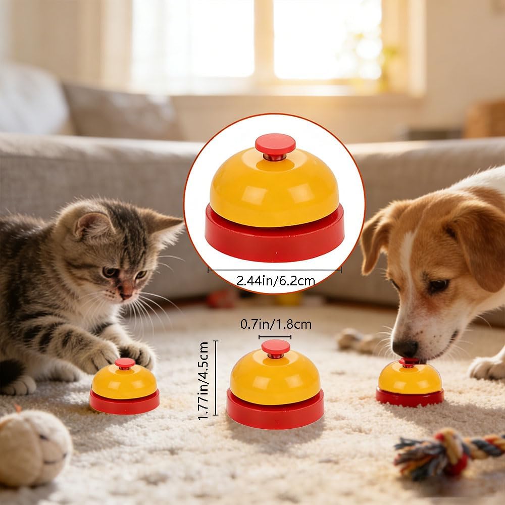 Two pack red and yellow potty training bells for dogs