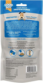 Good Boy triple flavor salmon tuna and krill dog topper treats individual pouches