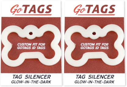 Premium imported GoTags noise cancelling dog tag accessory close up