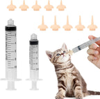 Weihjmxg pet feeding syringe with silicone nipple front view for puppy care