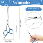Stainless steel pet trimming shears showing the rounded safety tips for nose and ear hair