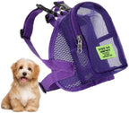 Toseky adjustable pet saddle bag harness side view on a medium dog
