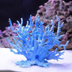 Medium blue synthetic coral decoration showing safe hiding spots for pet fish