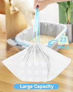 Heavy duty drawstring cat litter box liners waste disposal demonstration