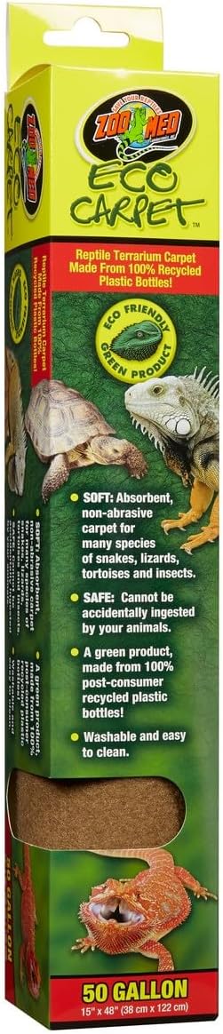 Zoo Med Eco Carpet fifty gallon green reptile terrarium liner front view premium pet bedding mat