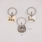 Anavia small cat head silhouette engraved name charm attached to a pet collar