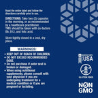 Life Extension TMG vegetarian liquid capsules non-GMO and gluten-free certifications