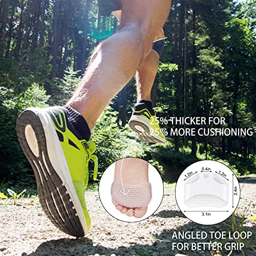Soft silicone ball of foot cushions for metatarsalgia relief in white.