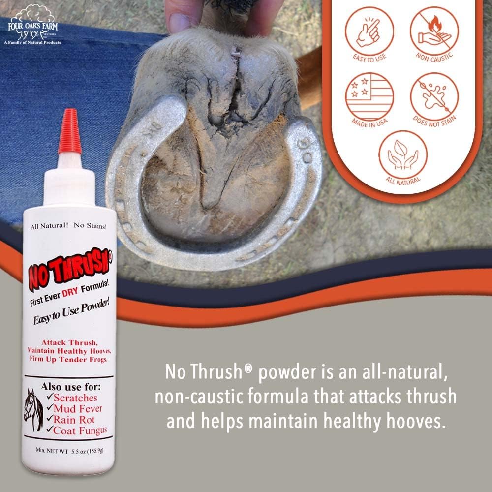 Four Oaks Farm Ventures No Thrush Dry Powder back label details