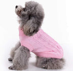 Close-up view of the premium soft knit texture of the Bwealthest winter pet pullover.
