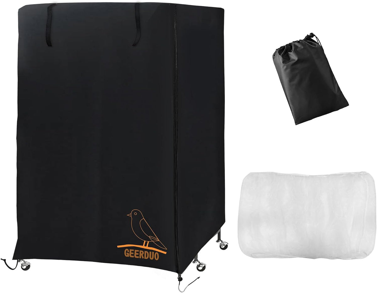 GeerDuo complete bird cage cover and mesh net packaging setup