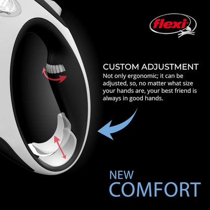Side profile of Flexi New Comfort dog leash with tape extended