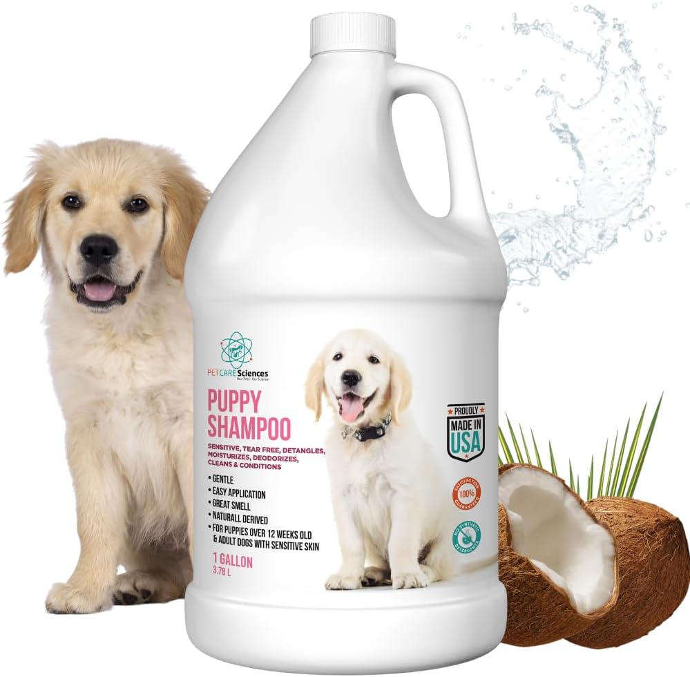 16 fl oz Tearless Puppy Shampoo and Conditioner - Dog Shampoo Itchy Skin Relief - Coconut Oil Oatmeal Shampoo for Dogs - Hypoallergenic Dog Shampoo Sensitive Skin, Made in the USA. - Image 9