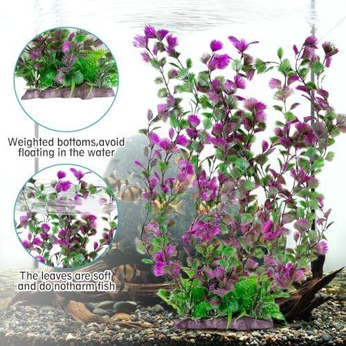 Close up view of the non toxic leaves of the Hamiledyi aquarium decoration