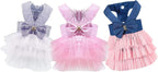 Dog Dresses, Fashion Pet Dog Clothes, Striped Mesh Puppy Dogs Princess Dresses (Pink, Small) - Image 12