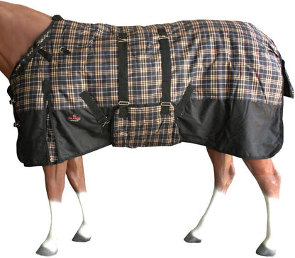 Black Aztec 72 in HILASON 1200D Winter Waterproof Poly Horse Turnout Blanket Belly Wrap - Image 10