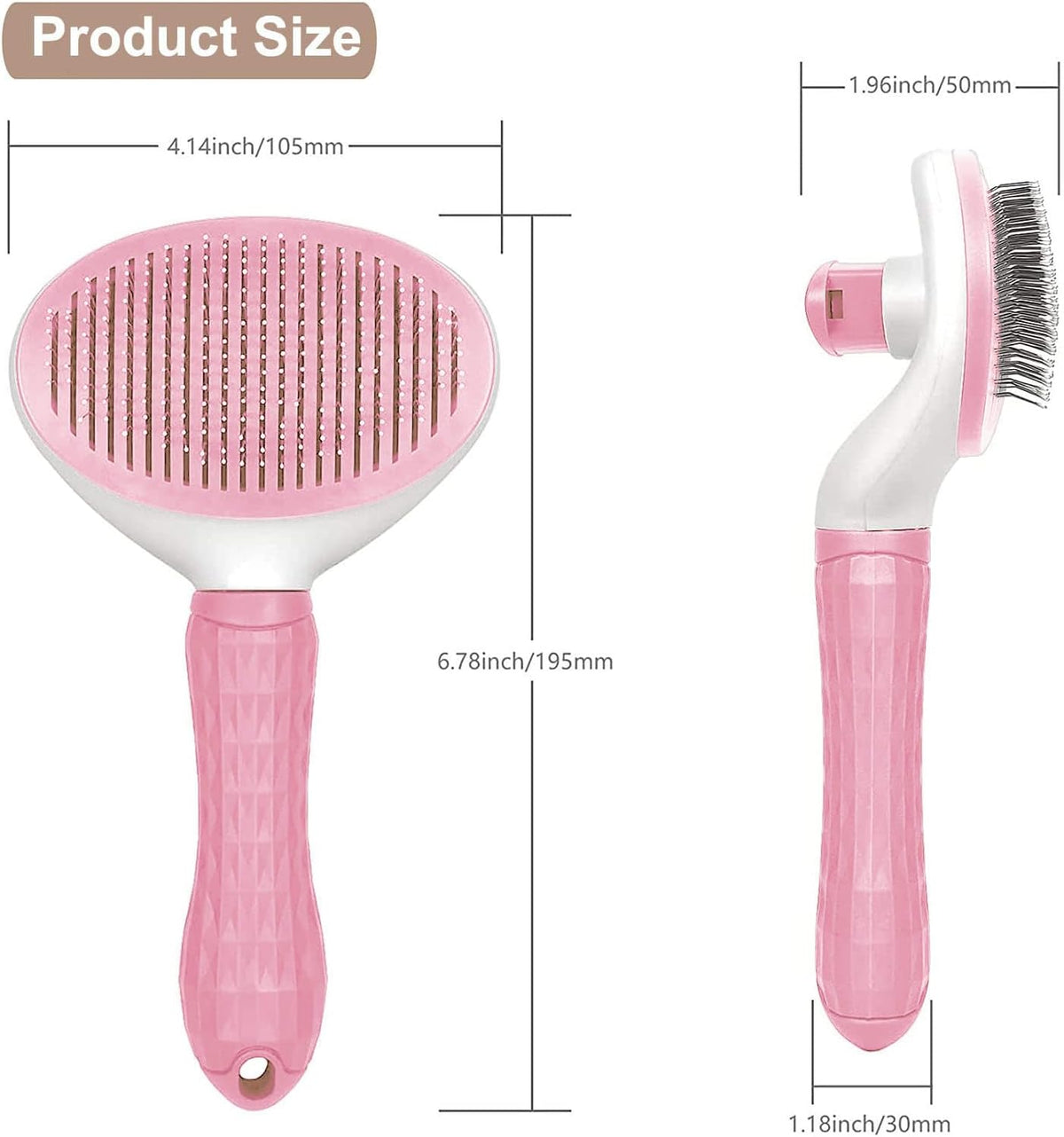 Side profile of Leash stainless steel grooming comb