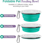 Pawaboo dual color silicone pet bowls set for small and medium dogs