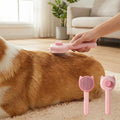 Depets cat ear design self-cleaning slicker brush front view for pet grooming.