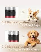 Red and black electric dog trimmer cordless design for grooming thick fur