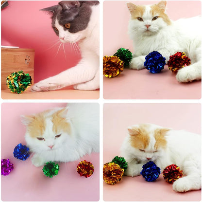 Full packaging of twenty pieces of pet show cat crinkle balls for indoor exercise