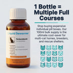 Administering Morvequa liquid pet dewormer using the three milliliter syringe