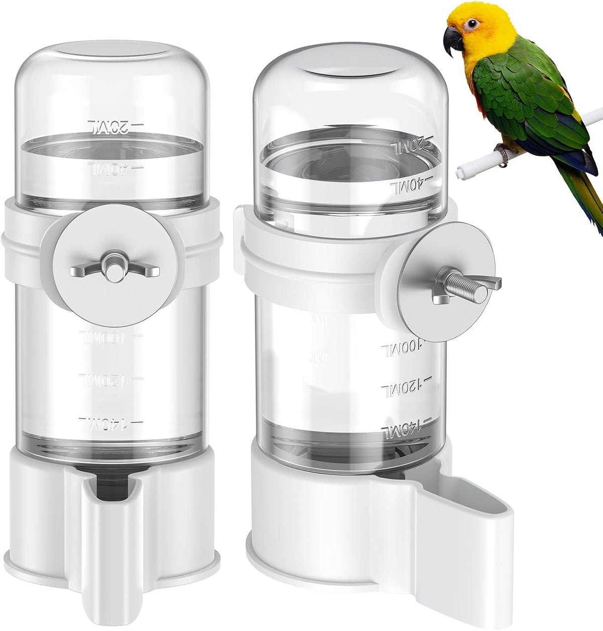 Pawfly Bird Water Dispenser, Automatic Water Feeder, Plastic Cage Water Dispenser, White Parrot Waterer for Small Parakeet Cockatiel Budgie Lovebirds (Not Fit for Food Feeding) - Image 10