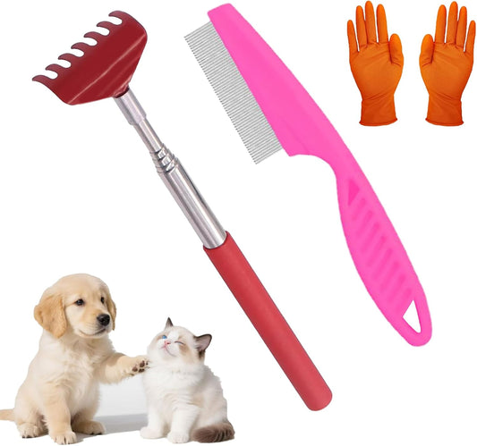 HUAJIANAIKE 3-in-1 pet grooming kit front view showing the complete small animal massage set