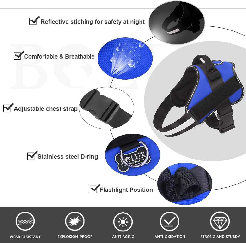 Bolux dog vest harness with reflective strip detail