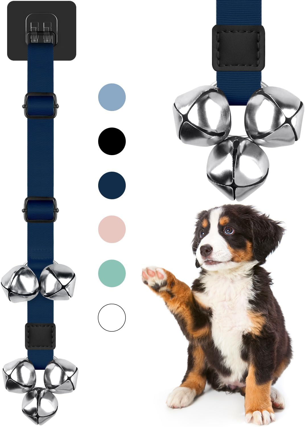 COOYOO Dog Doorbells, Adjustable Potty Training Dog Bells, Upgraded for Training Your Puppy The Easy Way, Premium Quality Housetraining Hanging Bell-5 Extra Large Loud 1.5 DoorBells - Image 11