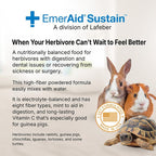 EMERAID Sustain Herbivore powder being mixed with water into a smooth slurry for syringe feeding recovering rabbits and guinea pigs