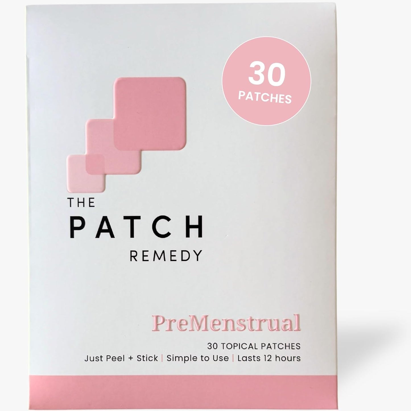 The Patch Remedy Pre Menstrual Patch packaging front view for natural period relief