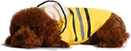 Wizland Hooded Pet Rain Jacket back view showcasing the high-visibility safety stripe.