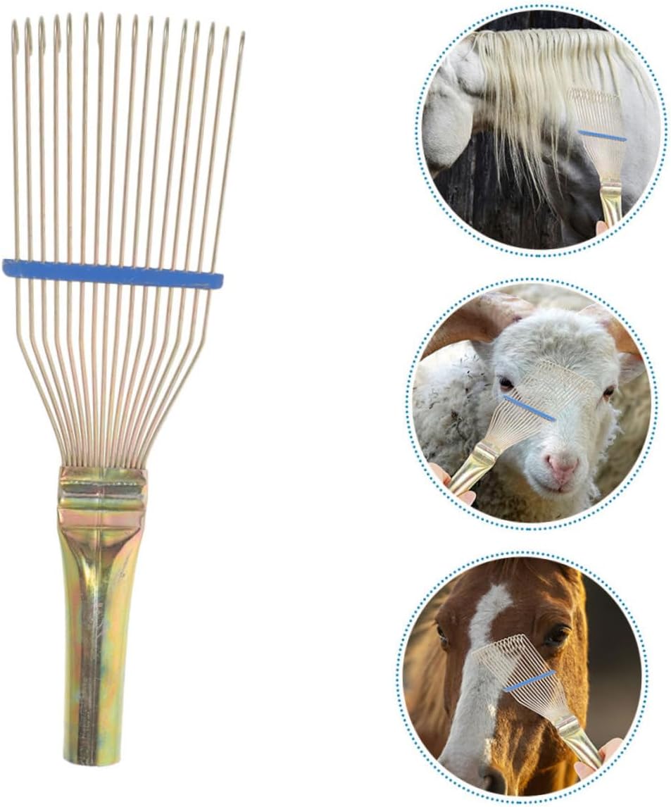 Sheep Wool Rake Brush - Comfortable Hair Comb Goat Wool Grooming Tool for Dry or Wet Hair Farm Animal Grooming Rake - Image 9