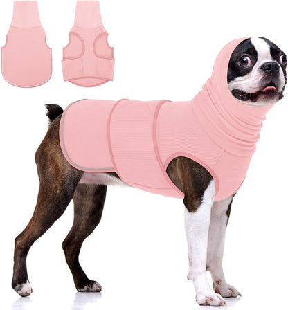 KOESON Dog Anxiety Relief Vest with Ear Cover, Soft & Breathable Dog Thunder Jacket for Thunderstorm, Fireworks, Travel, Separation, Reflective Calming Hoodie for Small Dogs, Army Green S - Image 14