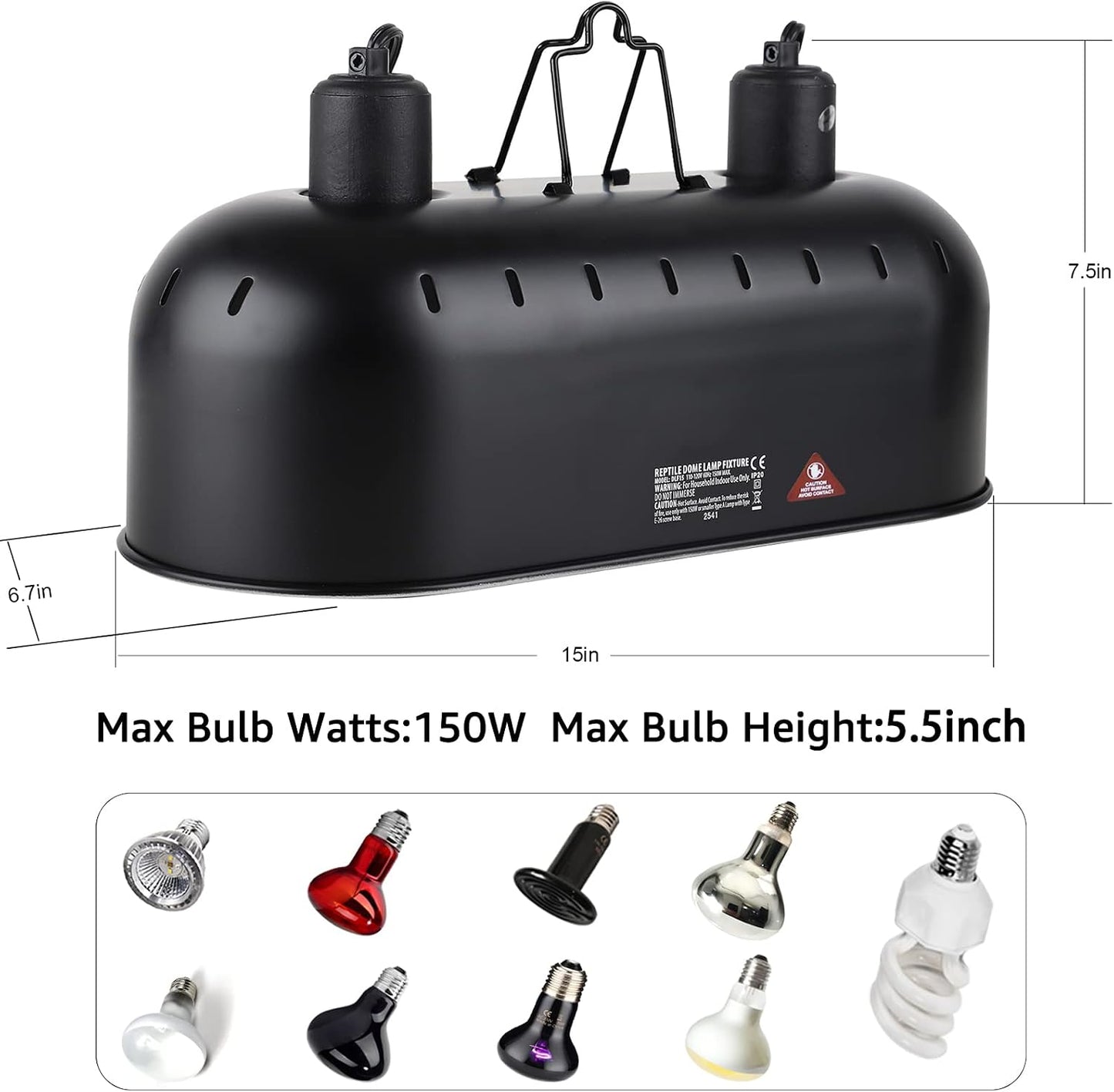 Dxophiex 15 inch double dome lamp housing showing twin ceramic sockets